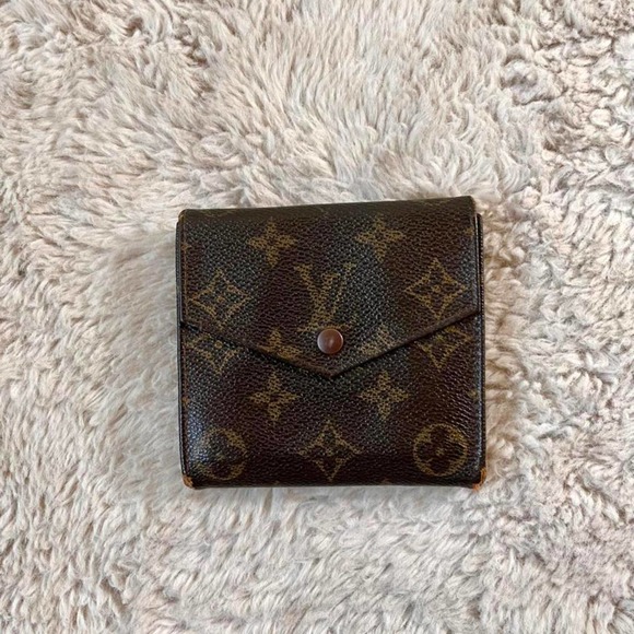 Authentic Y2K Louis Vuitton Brown Monogram Trifold Wallet with Flap - Picture 1 of 3